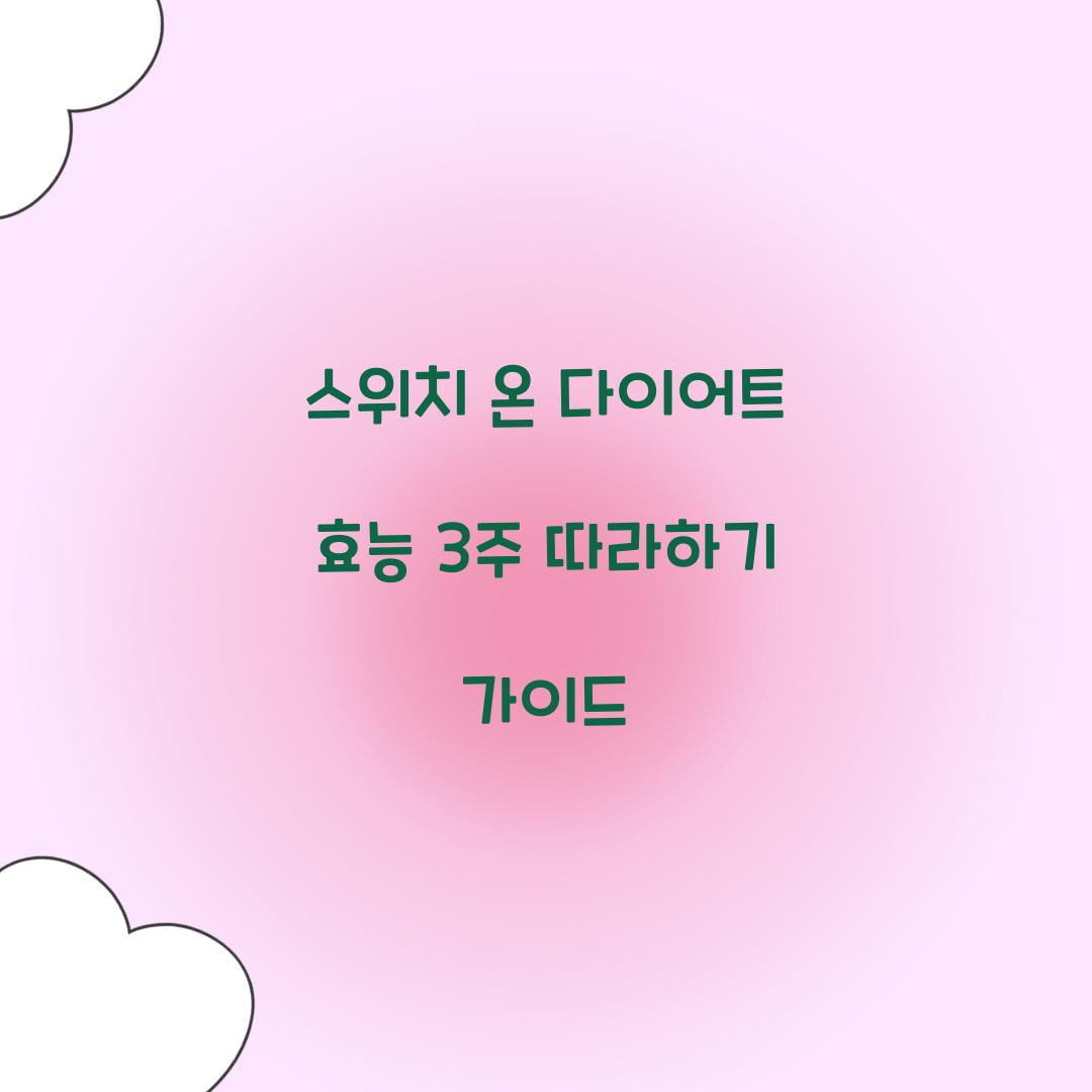 스위치 온 다이어트 효능