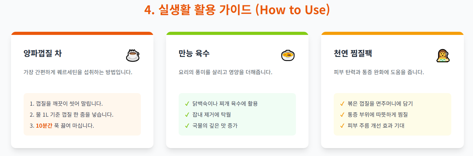 양파껍질을 활용한 실생활 활용 가이드 이미지