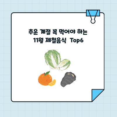 추운 계절 꼭 먹어야 하는 11월 제철음식