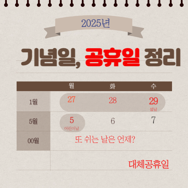2025 설날 대체공휴일