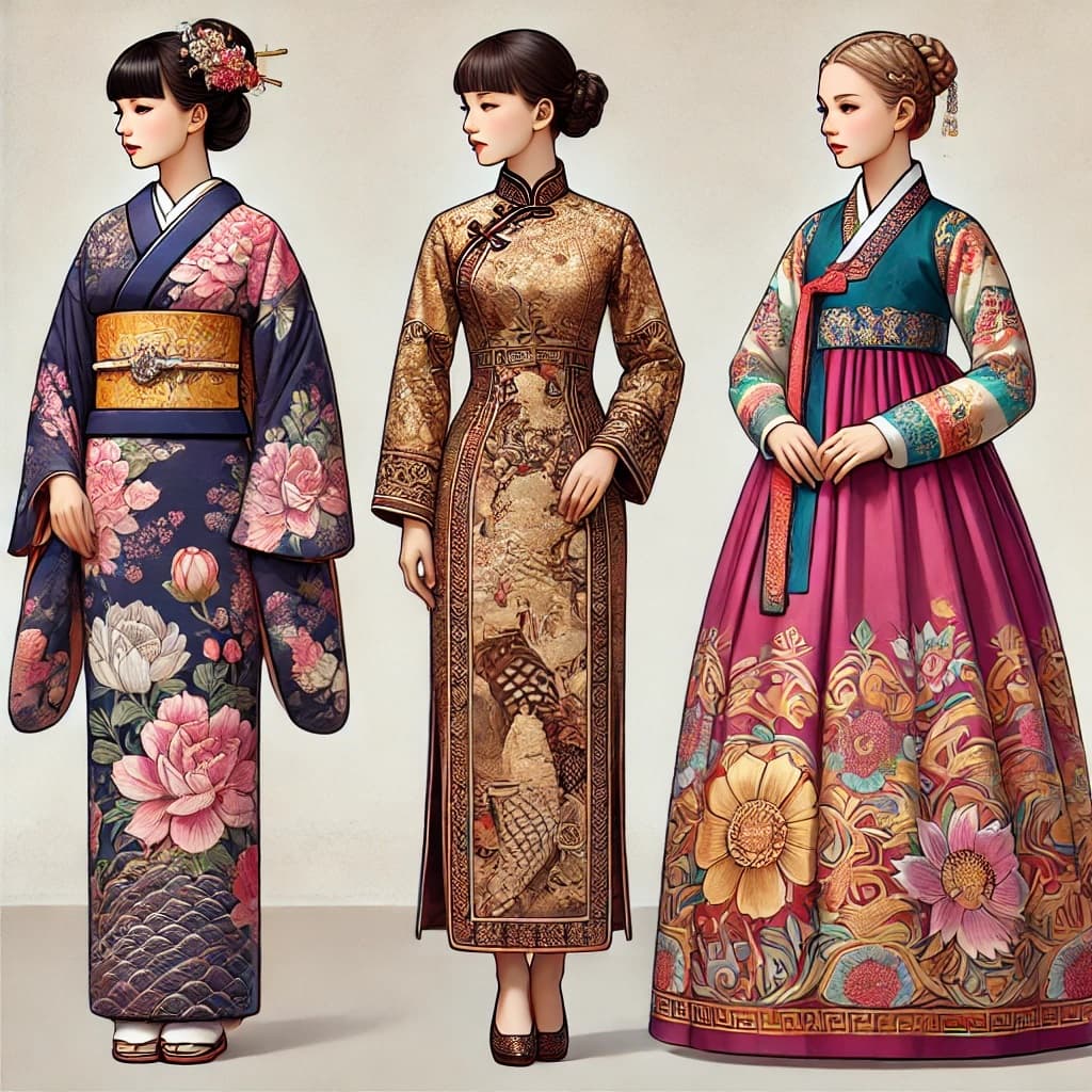 전통 의상 비교: 일본 기모노, 중국 치파오, 한국 한복의 결정적 차이