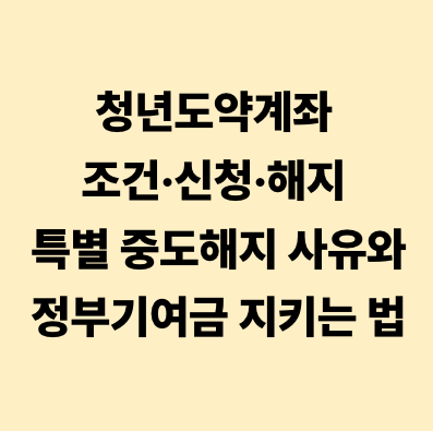 청년도약계좌 조건·신청·해지 특별 중도해지 사유와 정부기여금 지키는 법