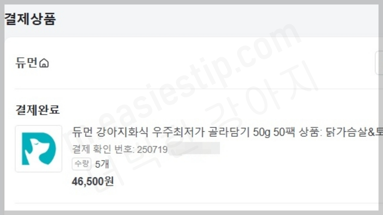 듀먼 강아지 화식 후기