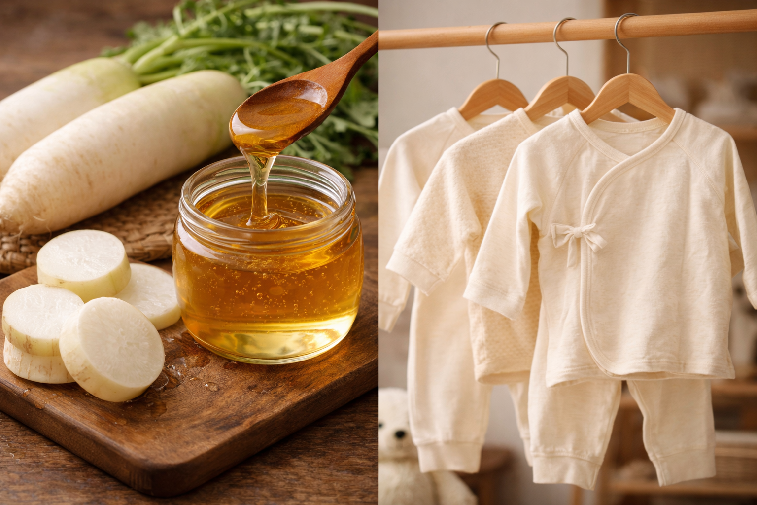 피부 진정에 도움을 주는 무과 꿀, 또는 자극없는 면 소재 의류 사진