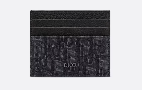 디올 - 블랙 오블리크 자카드 카드지갑