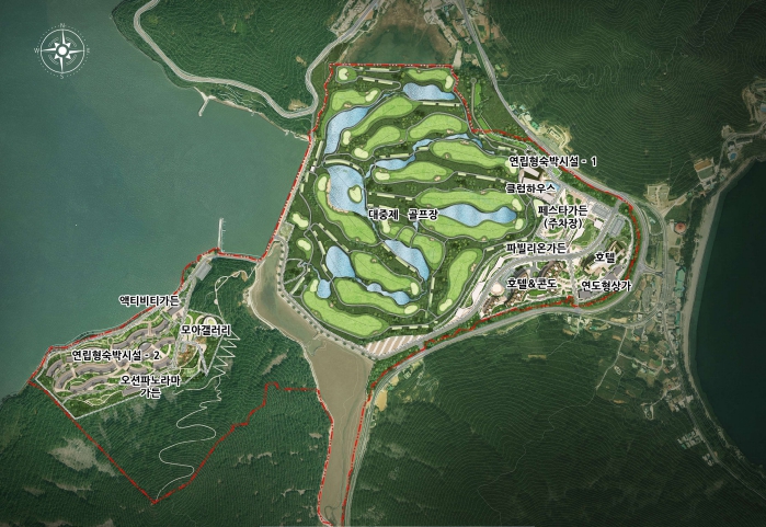 여수 무술목 관광단지 시설물 배치도