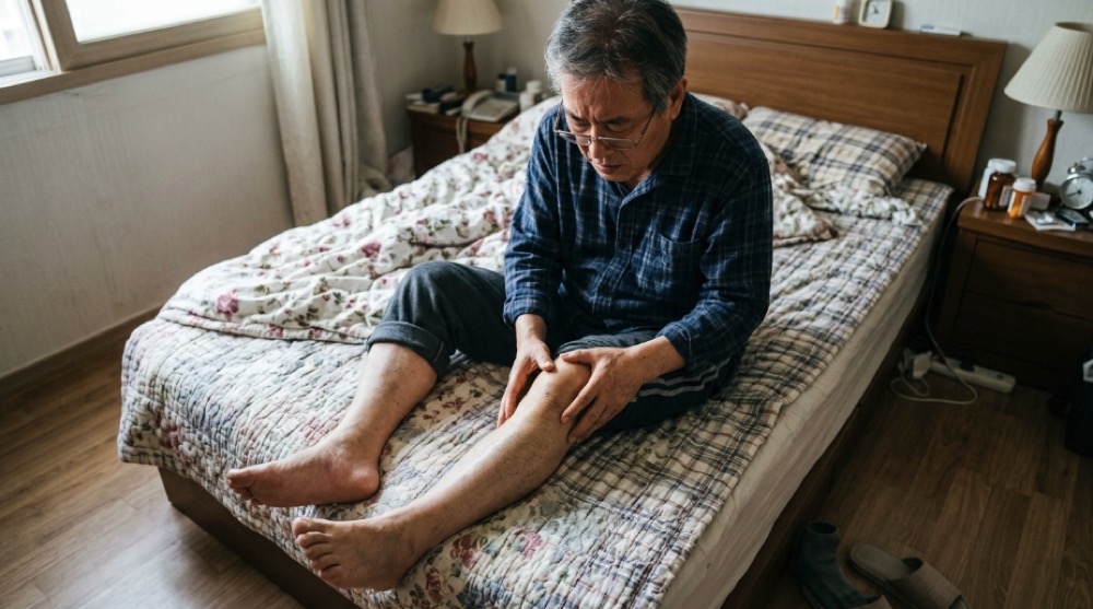 무릎 확인 중