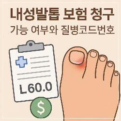 내성발톱 보험 청구 가능여부와 질병코드번호 썸네일