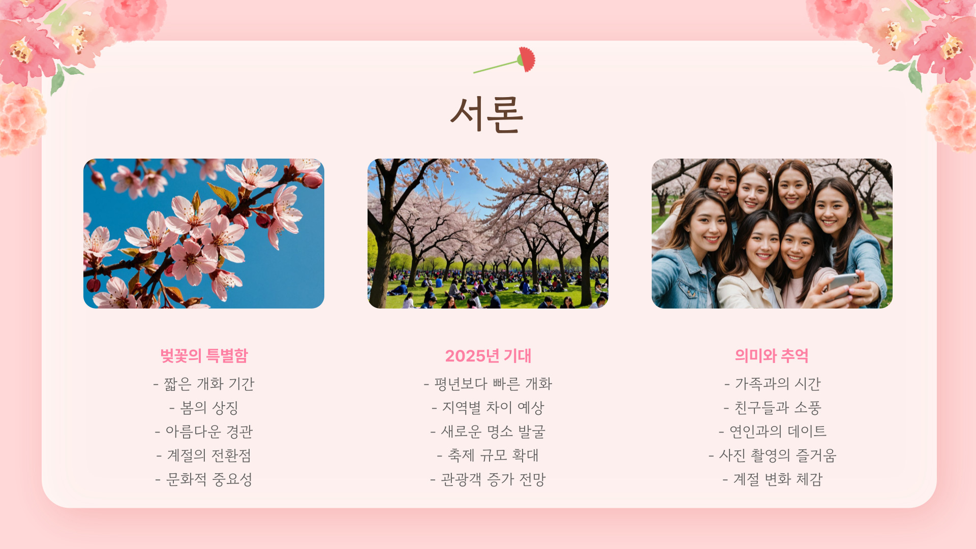 2025년 벚꽃 개화시기