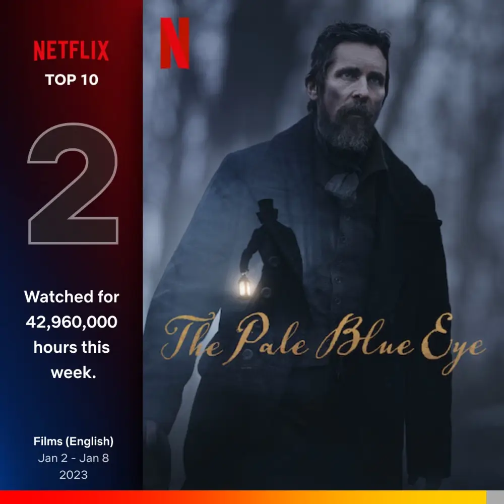 페일 블루 아이 영화에서 주인공이 등장하는 포스터