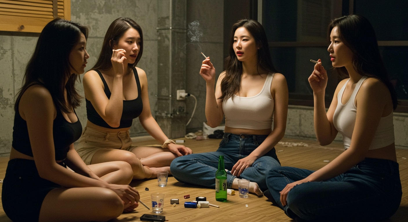 모여서 한잔 하는 여성들