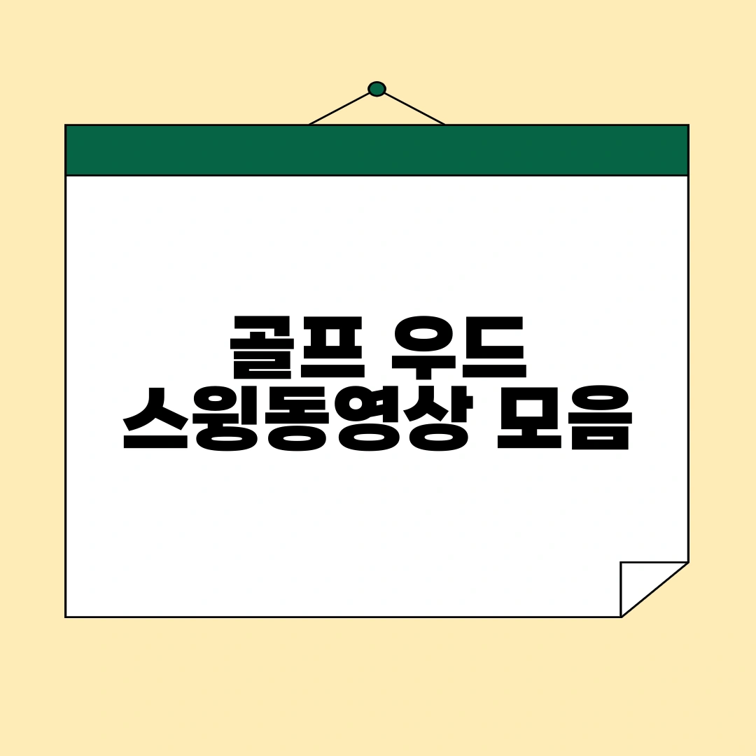골프 우드 스윙동영상 모음