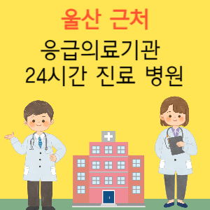 울산 근처 응급실 24시간 야간 휴일 일요일 진료 병원