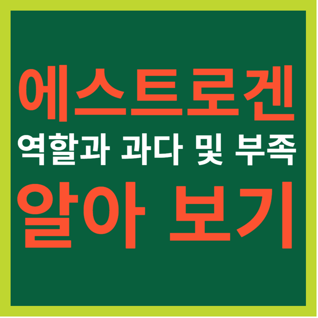 에스트로겐 역할과 과다 및 부족 알아 보기