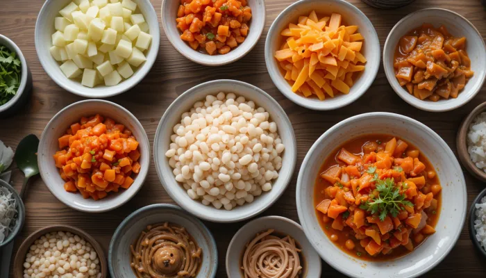 장 건강에 좋은 한국 전통 발효음식 클로즈업