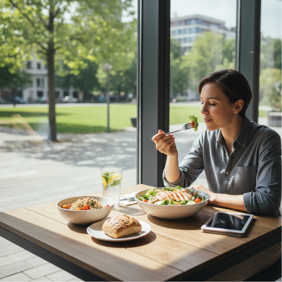 점심시간에 가볍게 식사를 선택한 30대 직장인의 일상
