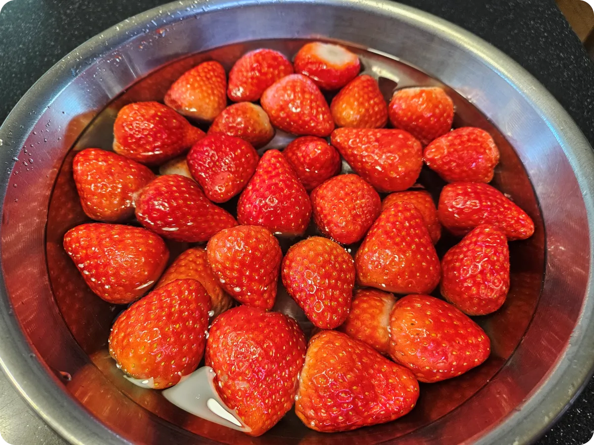 포천딸기농장-구매-세척후-바구니에 든-딸기