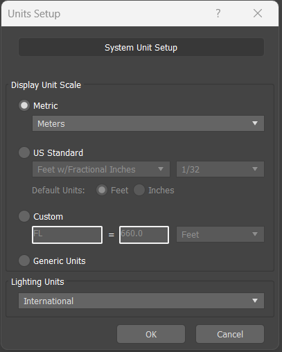 Units Setup