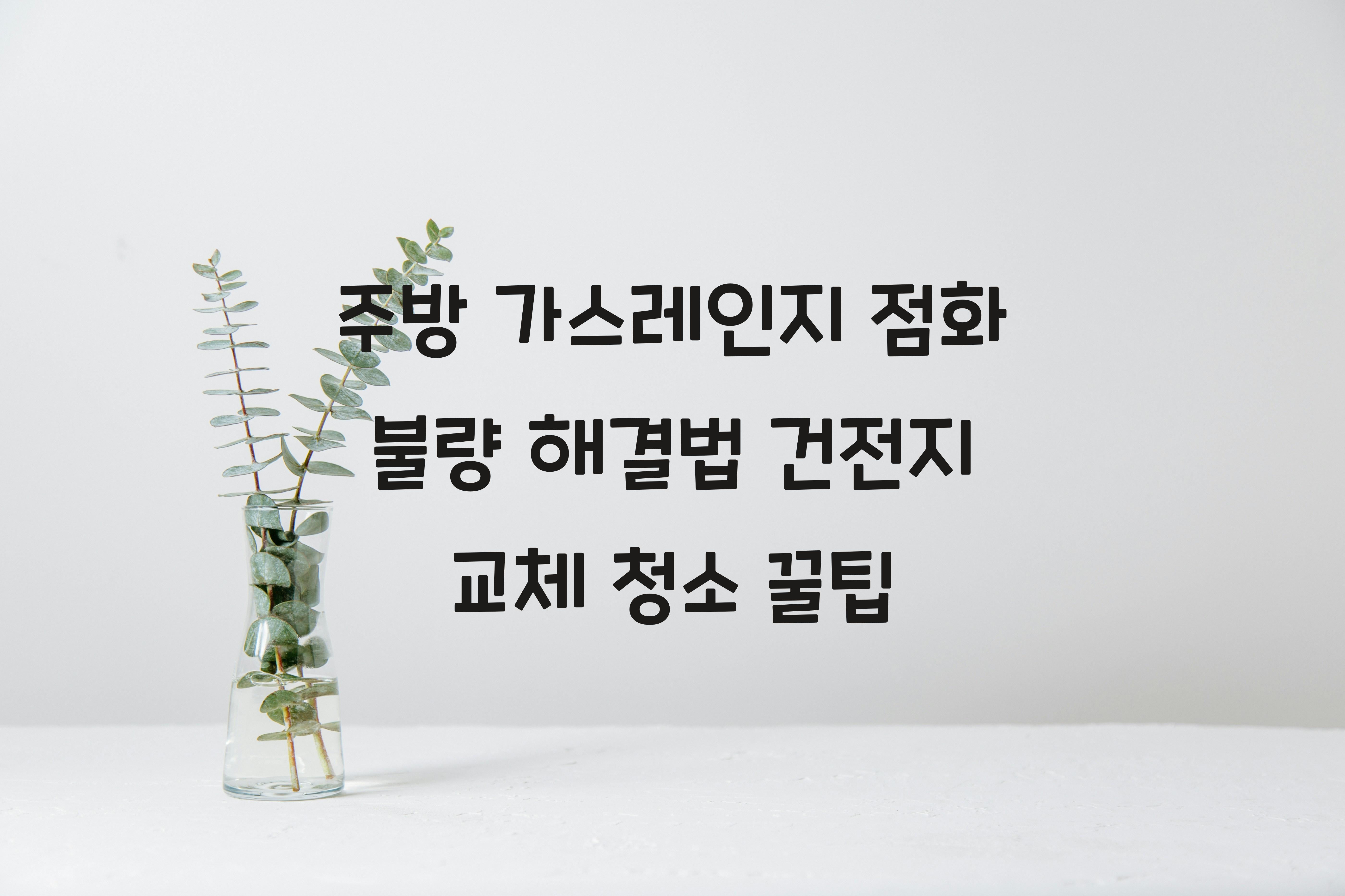 주방 가스레인지 점화 불량 해결법