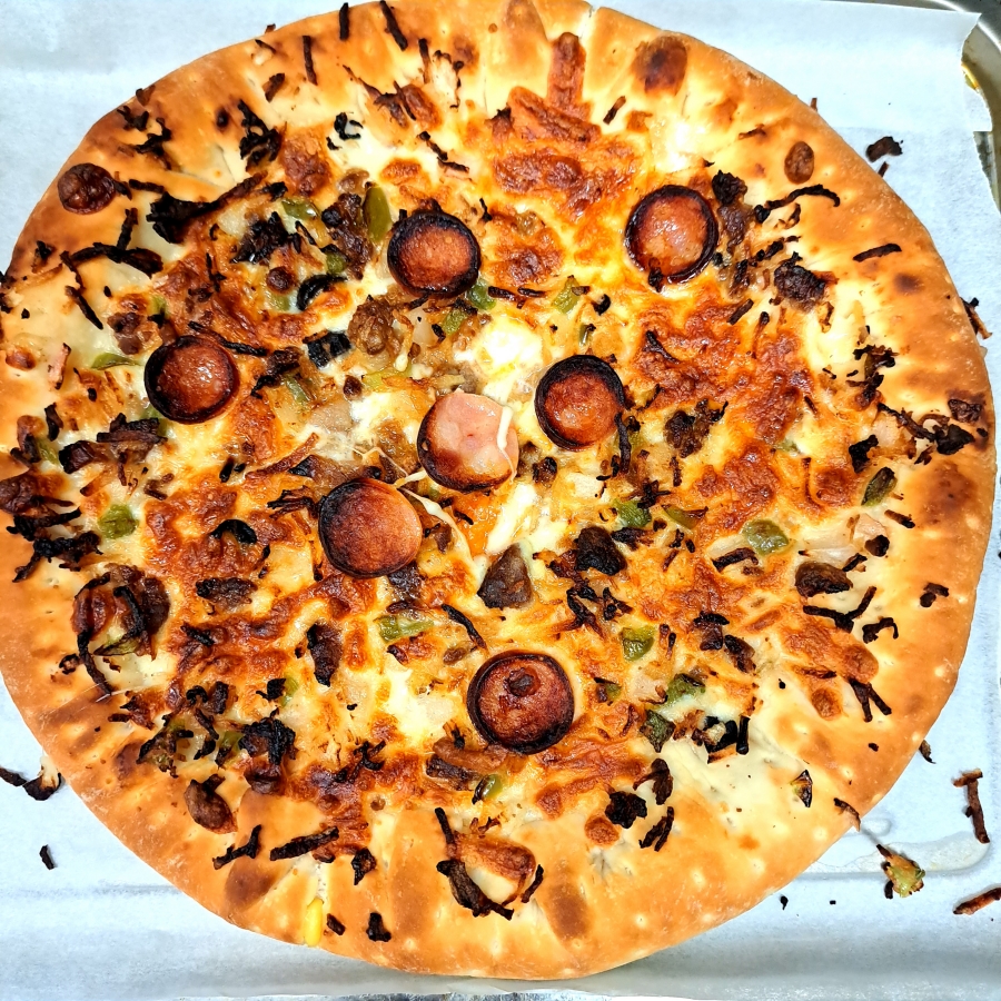 탄 토핑 털어내기