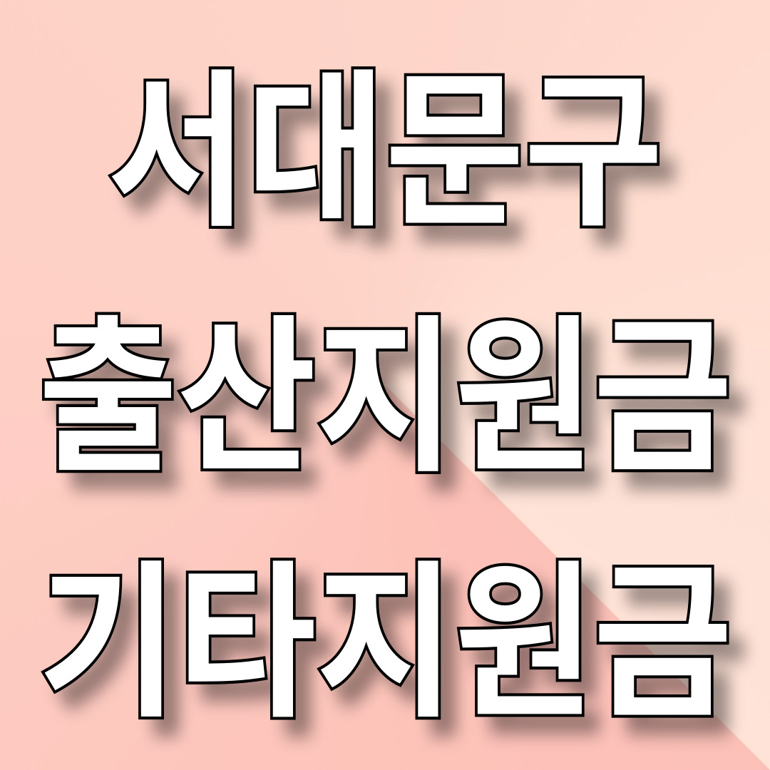서대문구 출산지원금