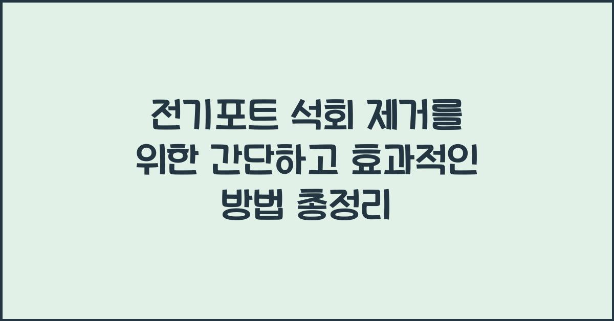 전기포트 석회 제거를 위한 간단하고 효과적인 방법