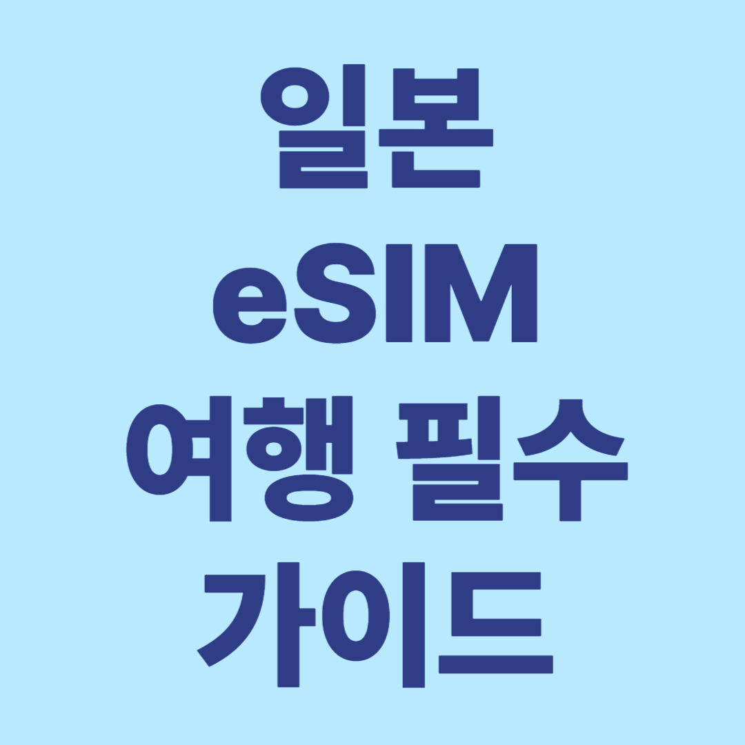 일본 eSIM 여행 필수 가이드