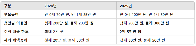 2024년과 2025년 주요 차이점
