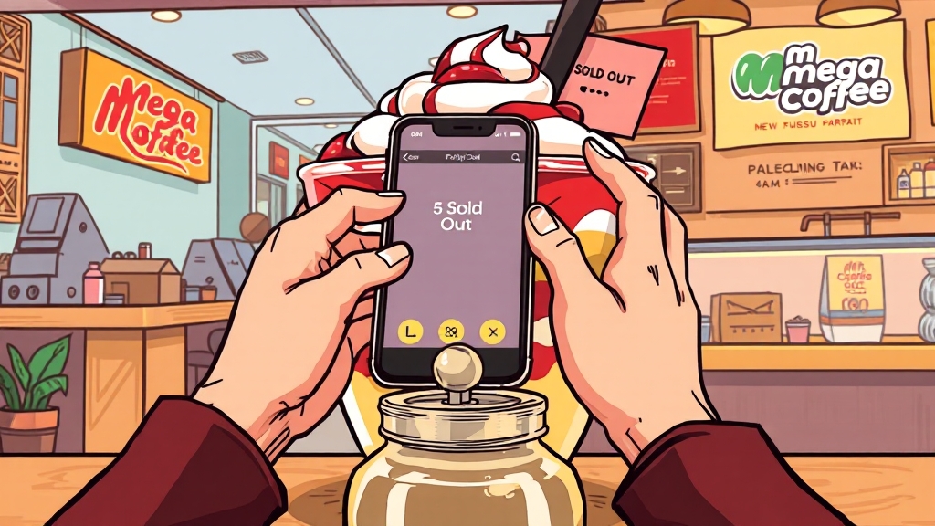 품절대란 메가커피팥빙수 파르페