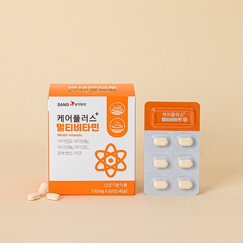 상아제약 케어플러스 종합 영양제 멀티비타민 60정&#44; 60정&#44; 2개 2