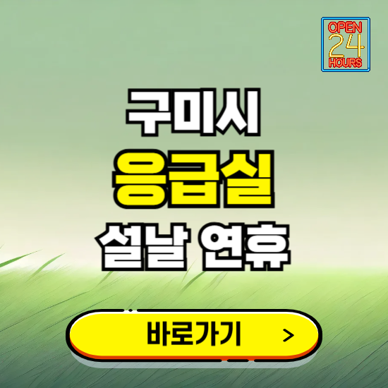 구미시 설날 연휴 비상진료 응급실 병원 찾기 ❘ 내근처 24시 야간 심야 휴일 가능한 곳