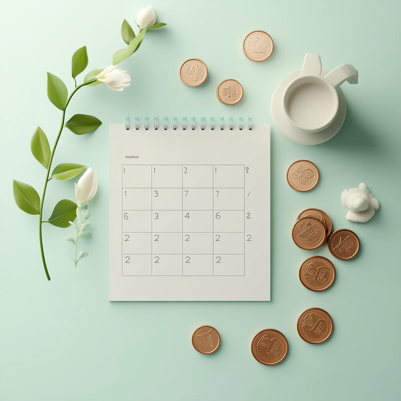 연금 ETF 배당금 지급 일정, 분기·반기별로 정리된 캘린더와 누적된 투자 수익을 아기자기하게 표현하여 배당주 투자, 연금 ETF 수익 관리, 투자 일정, 자산 증식 핵심 키워드를 연결