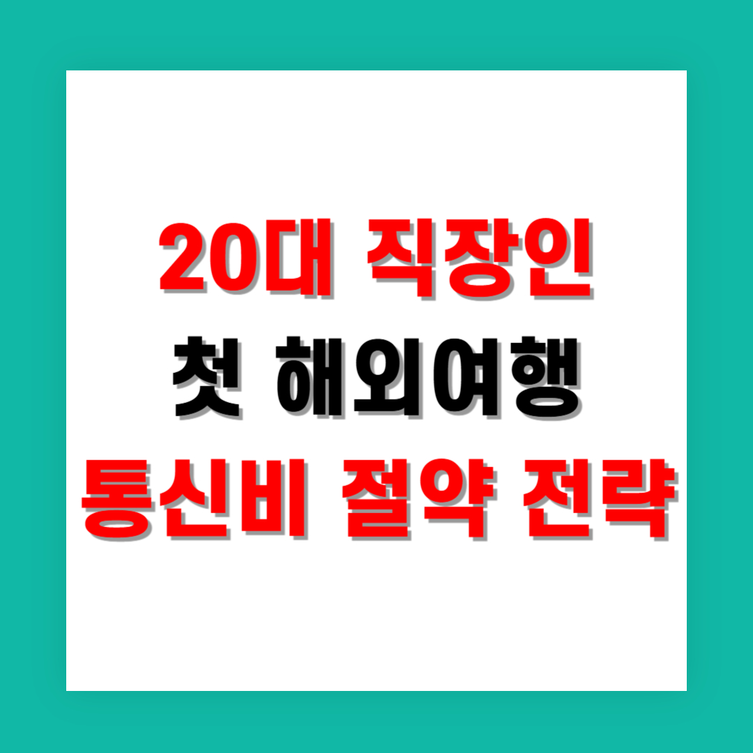 20대 직장인의 첫 해외여행, 통신비 절약 전략
