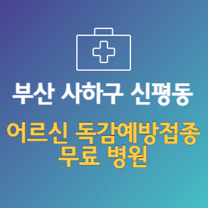 부산 사하구 신평동 노인 독감예방접종 무료 병원 (인플루엔자 무료 접종 대상 날짜)