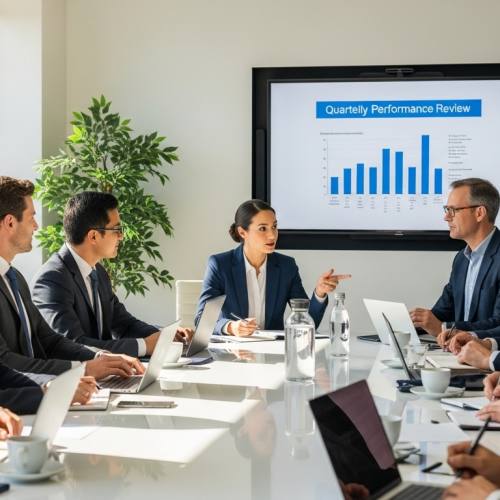 회의하는 사진으로 거버넌스를 예시하는 사진