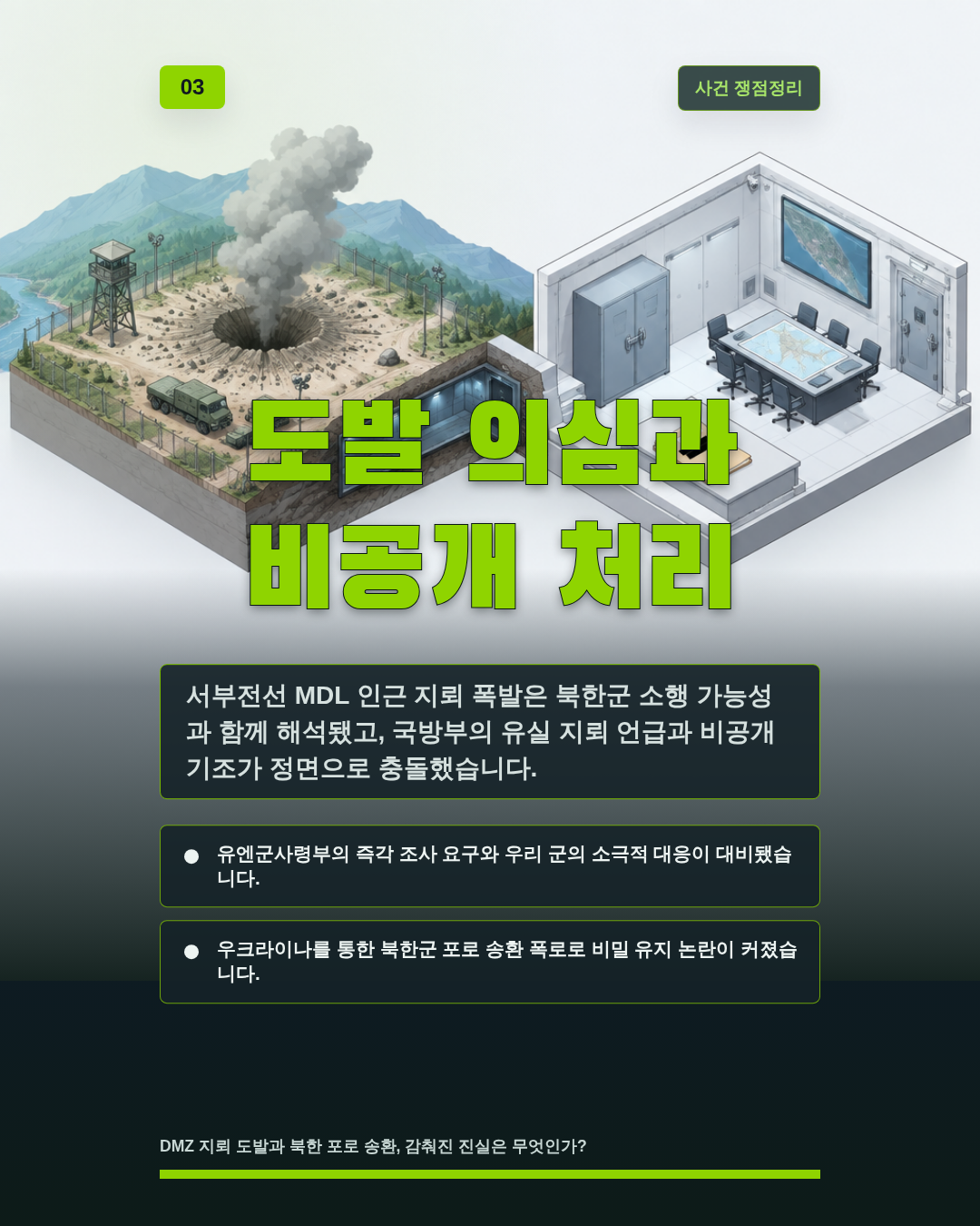 도발 의심과 비공개 처리