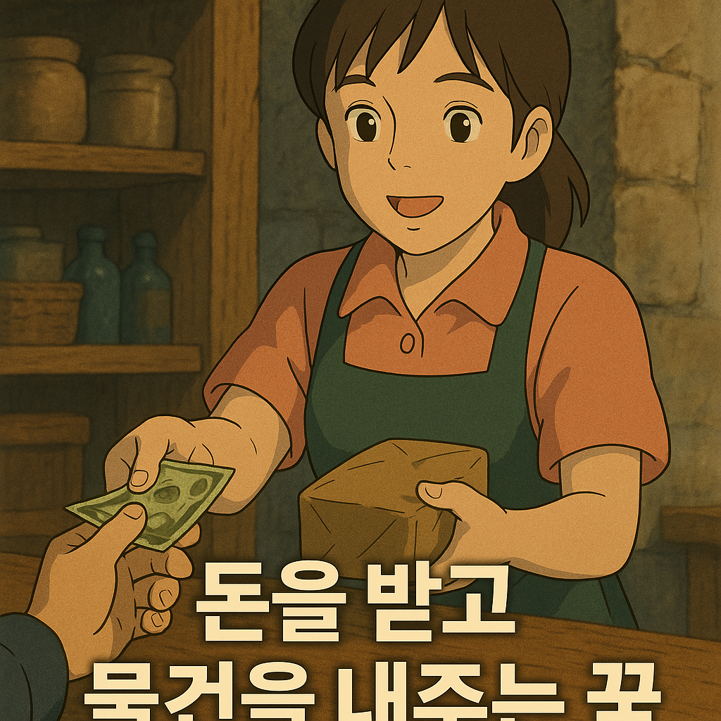 돈을 받고 물건을 내주는 꿈