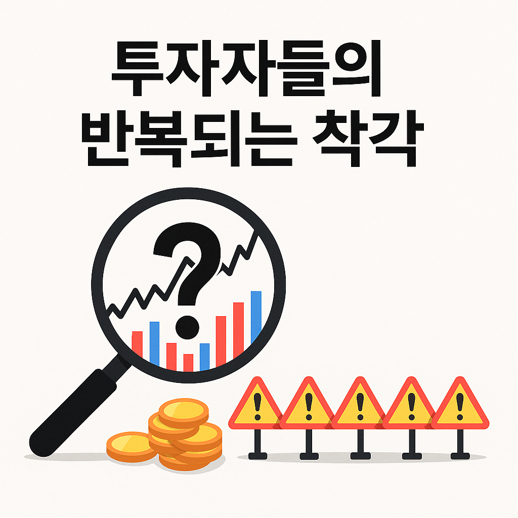 투자자가 반복하는 착각을 상징한 이미지