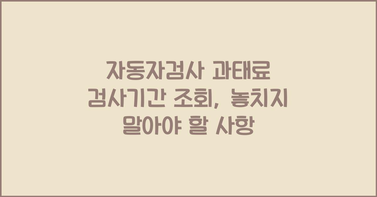 자동자검사 과태료 검사기간 조회