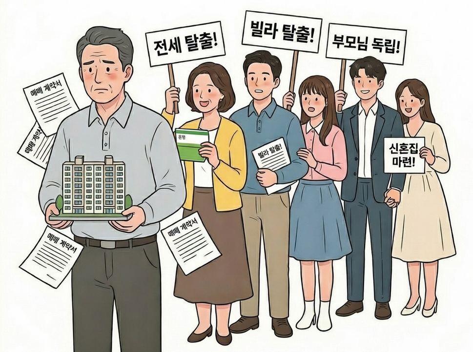 다양한 매수 및 전월세 대기자들