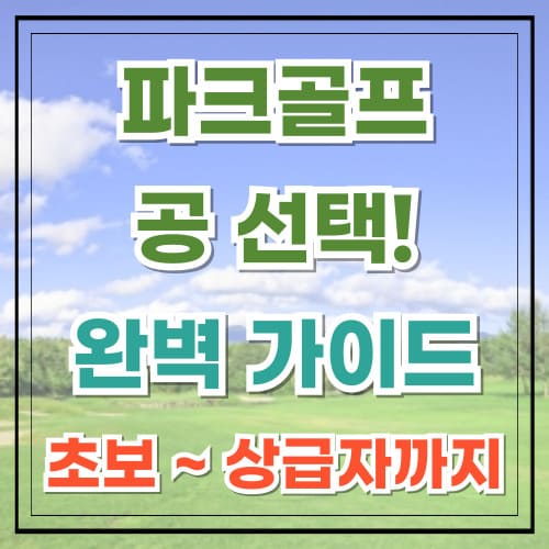 파크골프 공 선택 완벽 가이드! 초보부터 상급자까지
