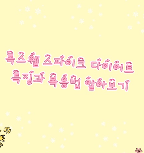 톡스웰-스파이크-다이어트-내돈내산-후기