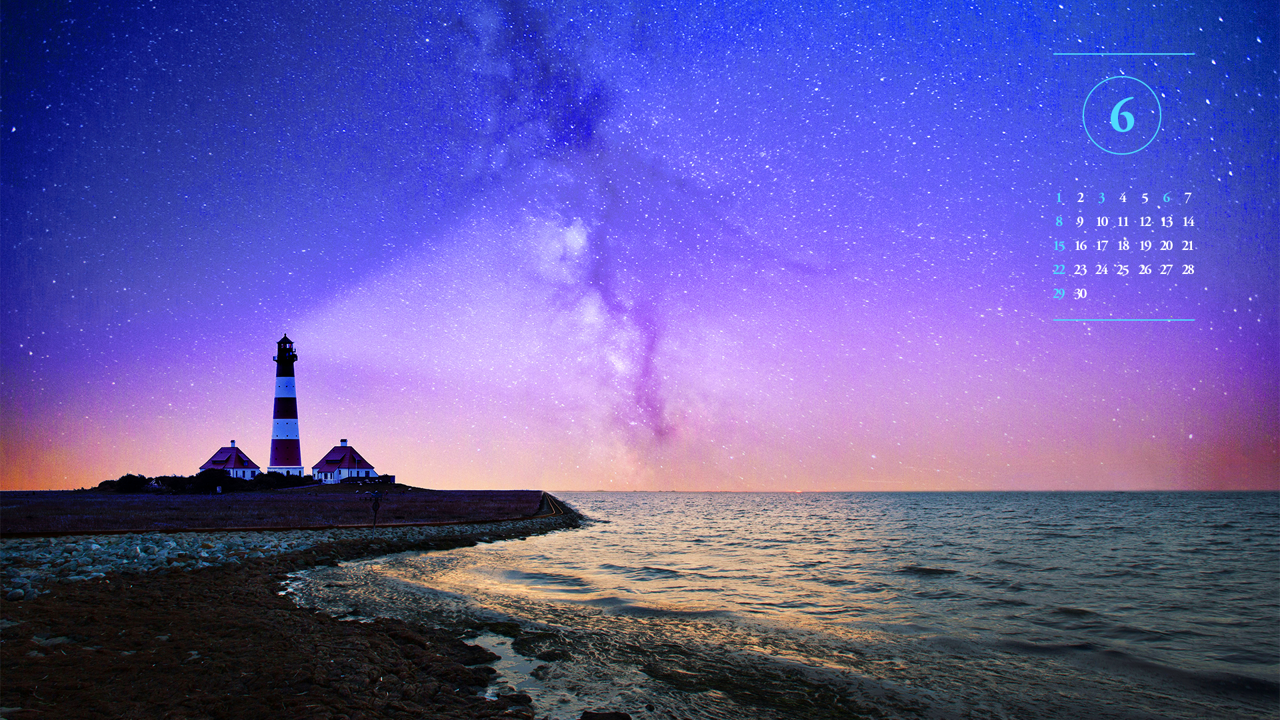 13 등대와 은하수 A - 2025년6월 노트북배경화면