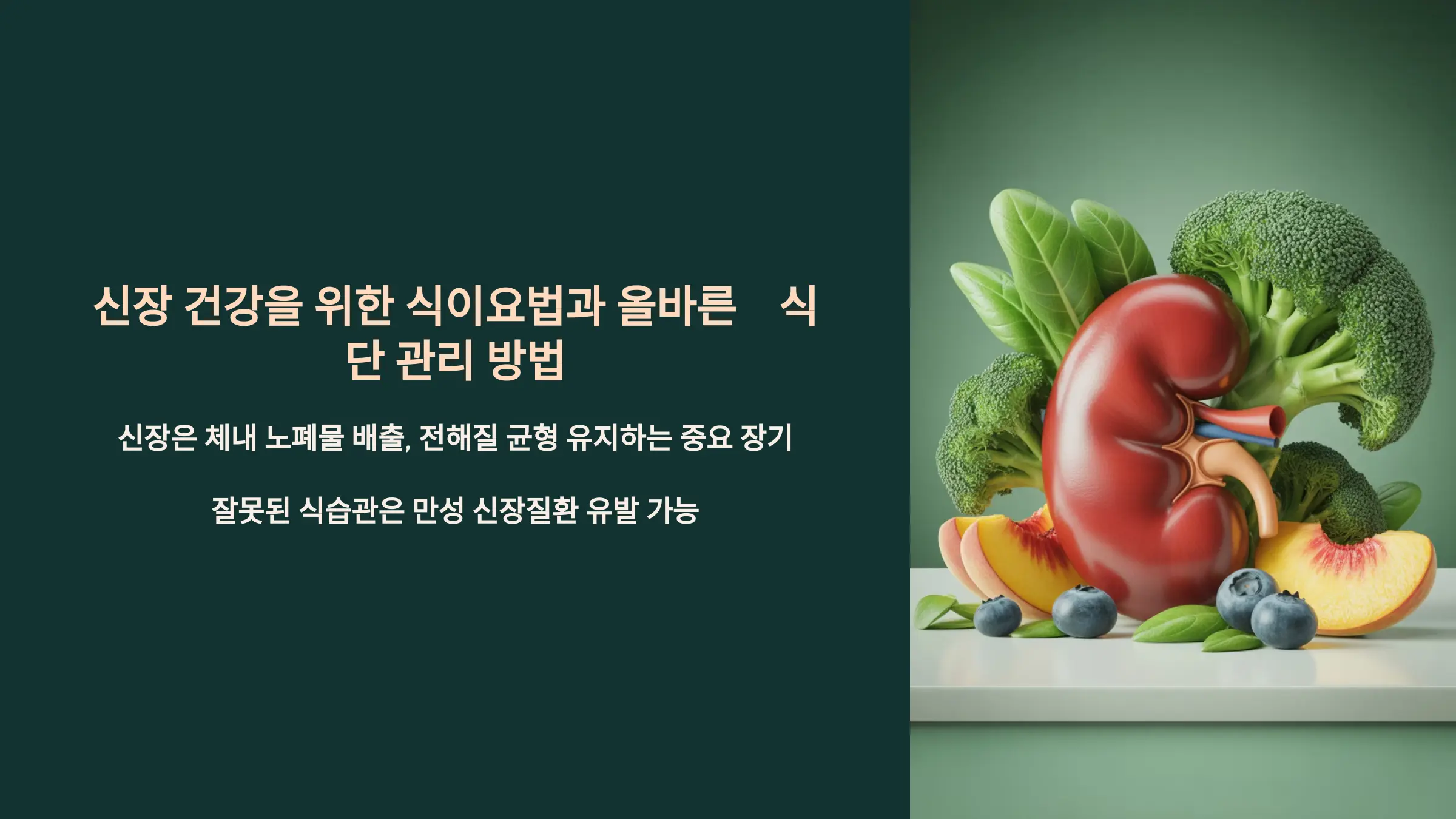 신장 건강을 위한 식이요법과 올바른 식단 관리 방법