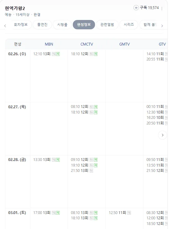 현역가왕2 Top7 재방송