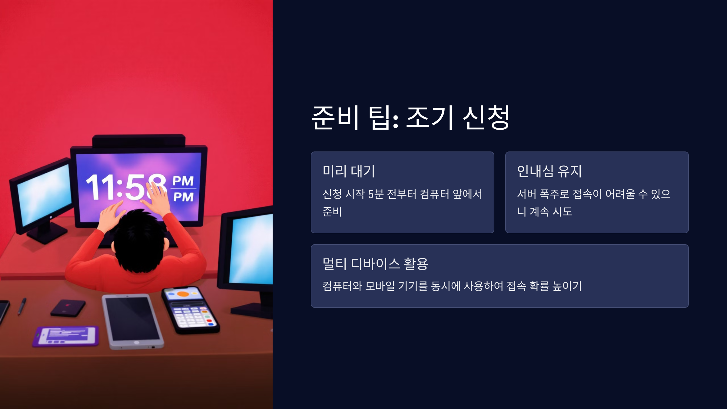 준비 팁: 조기 신청