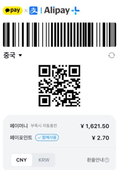 카카오페이-알리페이 결제
