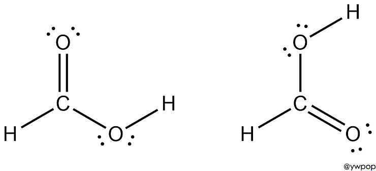 Lewis structure of formic acid, HCOOH, 포름산