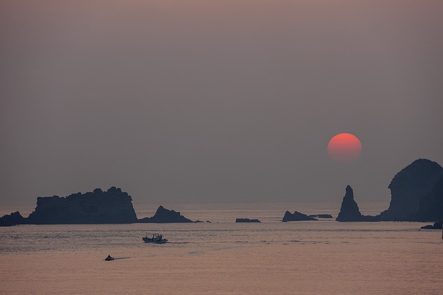 제주도 바다 석양 사진
