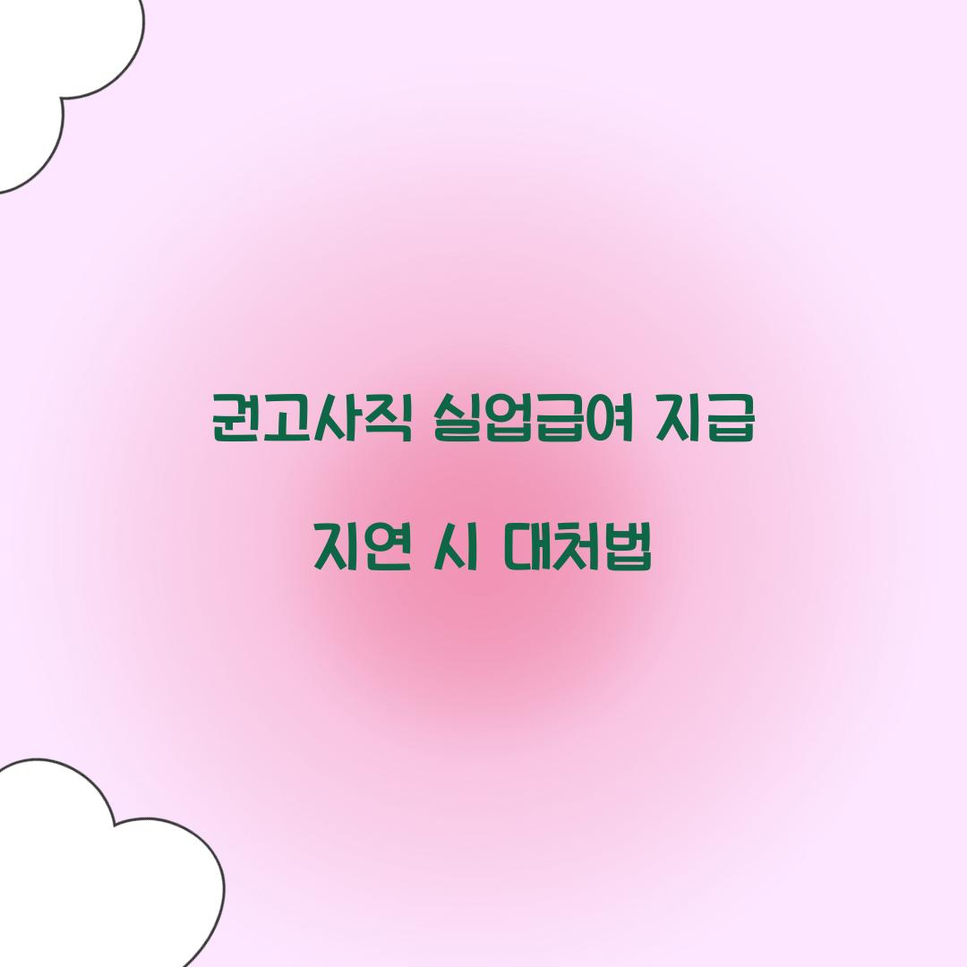 권고사직 실업급여 지급 지연 시 대처법 